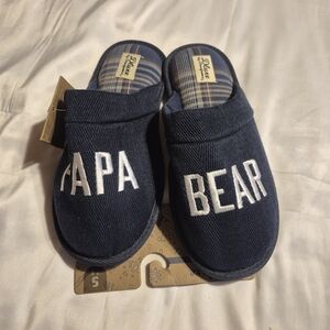Papa Bear Mens Slippers - Navy Blue Sz Small 7-8